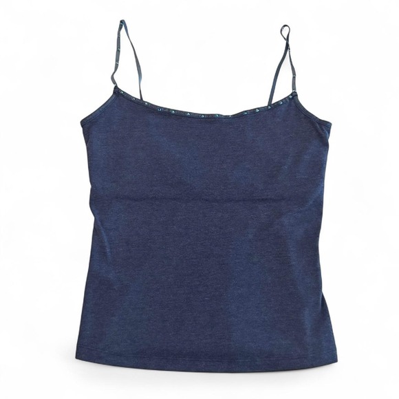 Tops - Y2K Navy Rhinestone Tank